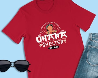 Camiseta con el logo vintage de Lilo y Stitch, camiseta de Lilo Pelekai, conjuntos de Disney con estilo profesional, camiseta hawaiana, Ohana significa vacaciones familiares