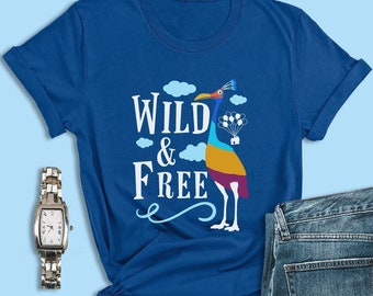 Disney Pixar Up-shirt, Wild & Free, Kevin Bird T-shirt, Animal Kingdom-shirt, Disney World-shirts, Monster of Paradise Falls, Pixar Dug