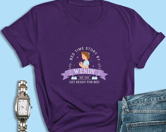 Peter Pan Logo Shirt, Bed Time Story by Wendy EST. 1953, Wendy Darling T-Shirt, Fantasyland at Magic Kingdom Park Outfit, Disneyland Apparel