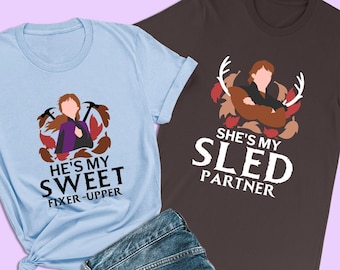 Shirt Frozen Couples, He's My Sweet Fixer-Upper, T-shirt prinses Anna, Disney His Her Valentine-huwelijksreisshirts, Anna Matching Kristoff