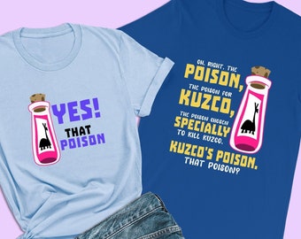 Het New Groove-shirt van de keizer, jawel! That Poison, Yzma-shirt, Disney Villains-shirt, uniek vriendschapsshirt, bijpassende shirt Disney koppel