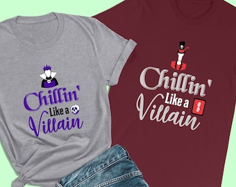 Descendants Shirts, Chillin' Like a Villain Shirt, Evil Queen Shirt, Snow White Shirt, Disney Shirts, Disney Family Shirt, Disney Villain