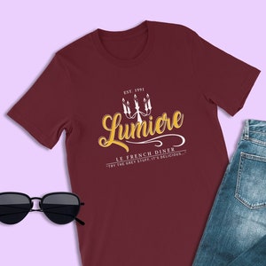 Lumiere Logo Company T-Shirt, Le French Diner Est. 1991, Beauty and the Beast Shirts, Disney Epcot Food Tshirt, Disneyland Vintage Tees