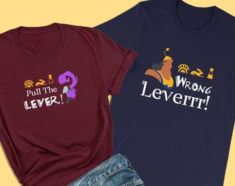 Pull The Lever T-Shirts, Yzma Tee, The Emperor's New Groove Shirt, Disney Couple Shirts, Matching Halloween Villain Shirt, Yzma and Kronk