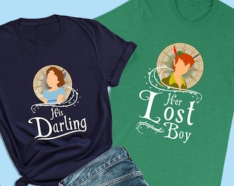 Chemise couple Peter Pan, son chéri, chemise Wendy, pays imaginaire, chemises Magic Kingdom pour couples, chemise assortie Disney lune de miel Saint-Valentin