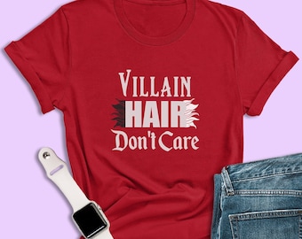 Camiseta de 101 Dálmatas, Camiseta de Villano con Cabello Impasible, Camiseta de Cruella de Vil, Camiseta de Villano de Disney, Camiseta de Halloween de Disney, Camiseta de Disney para Mujer