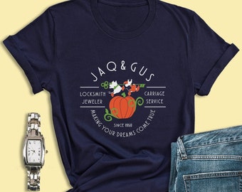 Assepoester-shirts, Jaq & Gus slotenmaker juwelier vervoer, Disney Princess-shirt, Disney World, Disneyland, Disney-shirts voor dames