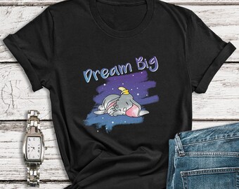 Dumbo Shirts, Dream Big, Dumbo de vliegende olifant in Magic Kingdom, Animal Kingdom Shirt voor vakantie in Disney World, Disney Womens Shirt