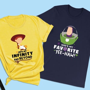 Shirt Toy Story Couple, He&#39;s My Infinity and Beyond, shirt Jessie Cowgirl, bijpassende T-shirt Pixar Honeymoon, Disneyland Trip-shirts voor koppels