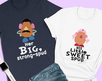Camiseta de Mr. Potato Head, Her Big Strong Spud, camiseta de pareja de Toy Story 4, camisetas de pareja de Pixar, camiseta a juego de Disneyland, camisetas de luna de miel