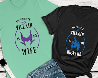 Descendants Shirts, My Favorite Villain Is My Wife Shirts, Maleficent Shirts, Sleeping Beauty Shirts, Disney Villain, Disney Couple Shirts