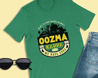 Chemise avec logo Monsters University, Vous voulez rejoindre Oozma Kappa ?, Chemise Oozma Kappa OK, T-shirts de famille Disney Halloween, Tenues d'animation Pixar