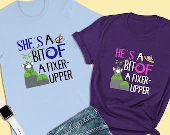 Disney Frozen Shirt, She's a bit of a Fixer-Upper, Kristoff Costume, Trolls Shirt, Disney Couple Shirts, Engagement Gifts, Wedding Shirts