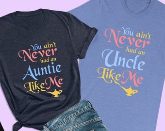 Disney Aladdin-shirt, You ain&#39;t Never Had an Auntie Like Me, tanteshirt, Disney-familieshirts, Disney-paar T-shirts, T-shirts tante en ik