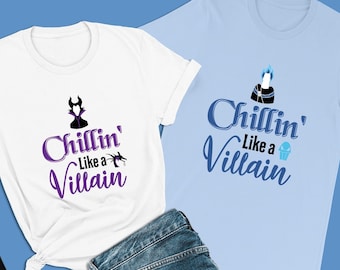 Couple Matching Disney Shirts, Disney Halloween Shirt, Disney World Family Shirt, Chillin' Like a Villain, Sleeping Beauty, Maleficent Tees