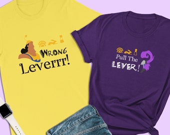 Camisetas de El Emperador y sus Locuras, Camisetas de Wrong Leverrr, Camisetas de Kronk, Villanos de Disney, Camisetas de Parejas Disney, Camisetas de Halloween, Yzma y Kronk