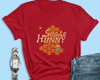 Camisetas de Disney de Winnie the Pooh, camiseta de Sugar Hunny, Pooh Bear y Hunny Bees, camiseta de Animal Kingdom, camiseta de Disney para mujer, regalos de San Valentín