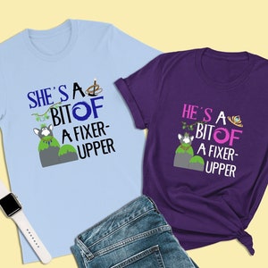 Disney Frozen Shirt, She&#39;s a bit of a Fixer-Upper, Kristoff Costume, Trolls Shirt, Disney Couple Shirts, Engagement Gifts, Wedding Shirts
