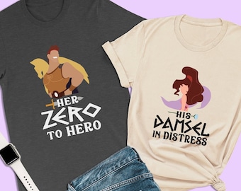 Hercules Couple Shirt, Her Zero to Hero, Disney Anniversary Shirt, Family Disney Shirt, Disneyland Couple Shirt, Matching with Megara