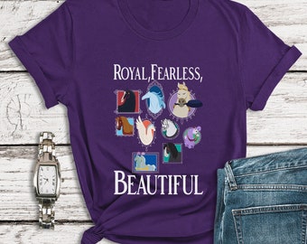 Shirt Disney paarden, Royal Fearless Beautiful, Animal Kingdom Shirt, Disney Princess Shirt, T-shirts meisjes met paarden, Disney Doodle Shirt