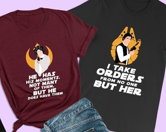 Star Wars Couple Shirts, Not Many of them But He Does Have them, Leia Shirt, Galaxy Edge Honeymoon Matching, Anniversary Shirt for Couples
