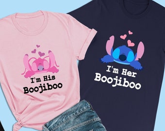 Lilo & Stitch Couple Shirt, I'm His Boojiboo, Angel Shirt, Disneyland Couples Shirts, Disney World Matching Shirt, Honeymoon Engagement Tee