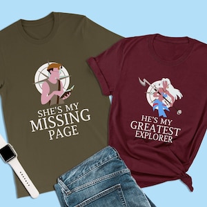 Atlantis The Lost Empire Couples Shirt, She&#39;s My Missing Page, Milo Matching Kida, Disneyland Honeymoon T-Shirt, Disney World Engagement Tee