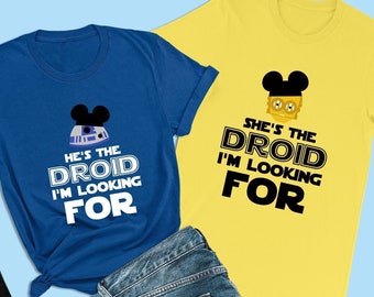 Star Wars Shirt, He's the Droid I'm Looking For, R2-D2, Disney Honeymoon Shirts, Disney Couple Tshirts, Star Wars Droid, Star Wars Ears