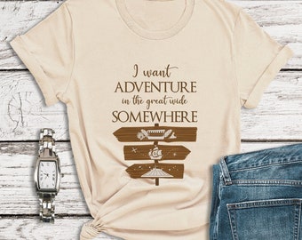Beauty and the Beast Shirts, I Want Adventure in the Great Wide Somewhere, Disney Princess Belle Shirts, Adventureland, Disney World Shirts
