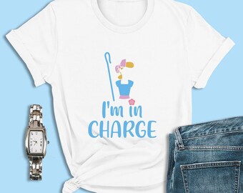Camisetas de Toy Story, camisetas con la frase "Estoy a cargo", camisetas de Bo Peep, camisetas de Toy Story de Disney Pixar, camisetas de Toy Story Land, camisetas de cumpleaños de Toy Story