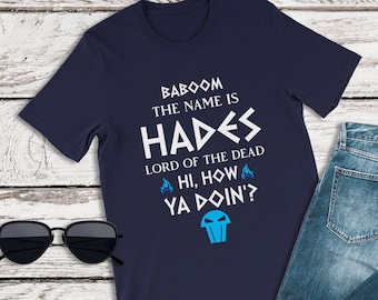 Camiseta de Hércules, Baboom, el nombre es Hades, camiseta de villano de Disney, disfraz de Hades, camiseta de Disney para hombre, camiseta de Halloween de Disney, camiseta de Disneyland