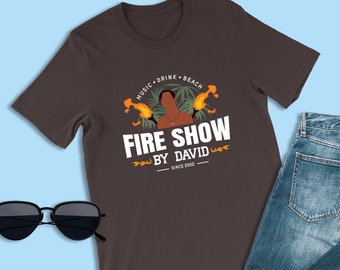 Lilo & Stitch Logo Shirt, Musik Drink Strand Feuer Show seit 2002, David Kawena T-Shirt, Ohana Familien Outfits, Disney Hawaii Bekleidung Mode