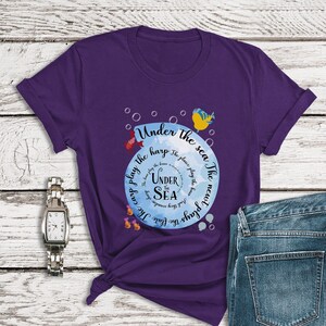 Little Mermaid Shirt, Under the Sea, Sebastian Shirt, Flounder Shirt, Womens Disney Shirt, Disney World Shirts, Disneyland Shirt, Seashell