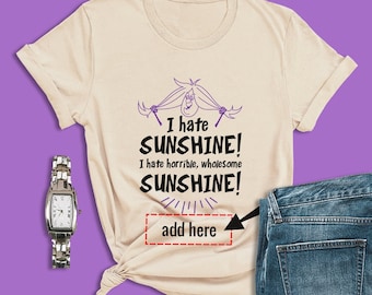 Koszulka Disney Custom, Koszulka I Hate Sunshine, Koszulka Mad Madam Mim, Koszulka Sword in the Stone, Czarownica Disneya, Koszulka Magic Kingdom Halloween