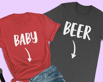 Pregnancy Announcement Shirt, New Mom Shirts, Beer Belly or Baby Belly, Matching Family Shirts, Funny Pregnancy Shirts, Baby Announcement