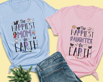 Disney Mom Shirt, The Happiest Mom on Earth, Mom and Daughter Disney Shirt,  Disney Family Shirt, Mrs.Pott, Mrs. Jumbo, Fairy Godmother