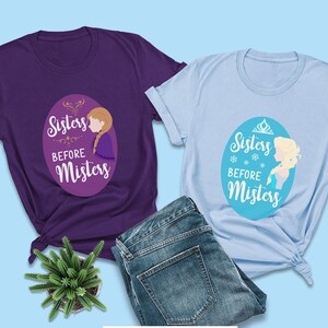 Frozen Birthday Shirt, Sisters before Misters, Princess Anna Shirt, Disney Couple Shirts, Disney Family Shirts, Anna and Elsa, Cousin Shirts