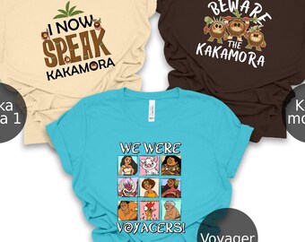 Vintage Disney Moana 2 Camisas de película, Princesa Moana, Maui Matangi Hei Hei Pua Kakamora SimeaI, Ahora habla Kakamora, Éramos Voyagers Camiseta