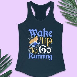 Aurora Wake Up To Go Running Women&#39;s Tank Top, Disney Princess Half Marathon Outfit, runDisney Running Apparel & Fairytale Race Costume