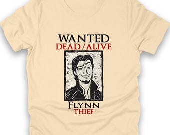 Flynn Rider Thief Shirt, Disney Tangled Funny Wanted Dead Or Alive, Magic Kingdom Tee, Disneyland Vintage T-Shirt, Rapunzel Birthday Gifts