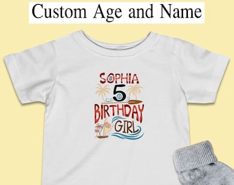 Custom Age and Name Moana Shirt, Disney Birthday Kids, Princess Moana Infant Costume, Disney Family Shirts, Baby Girl Gift, Baby Clothes