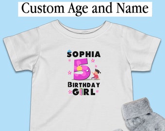 Custom Age and Name Shirt, Monster Inc Shirt, Boo Kid Outfit, Disney World Birthday Girl, Disneyland Infant Costume, Baby Unique Clothes