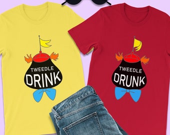 Alice in Wonderland Shirt, Tweedle Drink Shirts, Tweedle Dum Shirts, Family Disney Shirts, Couples Disney Shirts, Cousin Shirt, Epcot Shirts