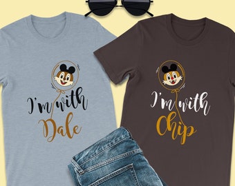 Chip 'n' Dale-shirt, I'm with Dale, Chip-shirt, Disney-paar shirts, Disney Family-shirts, Chip and Dale-shirt, Animal Kingdom-shirt