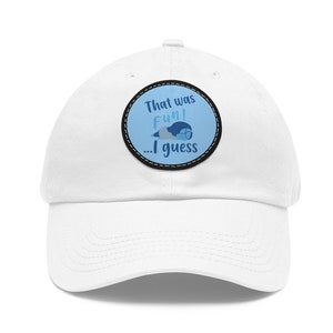 Sadness Caps, Inside Out Cap, That Was Fun I Guess, Pixar Leather Patch Trucker Hat, Adjustable Baseball Hat, Custom Outdoor Costume