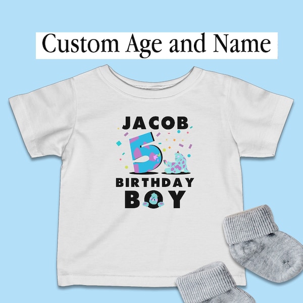 Custom Age and Name Kid Shirt, Sulley Monster Inc Shirt, Pixar Birthday Boy Outfit, James P. Sullivan Infant Costume, Baby Unique Clothes