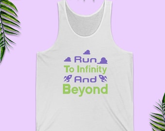Camiseta de tirantes de Toy Story, Corre hasta el infinito y más allá, Camiseta de tirantes de Buzz Lightyear, Camiseta de cumpleaños de Toy Story, Camiseta de Disney de Toy Story, Disfraz de correr de Disney