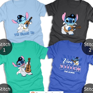Camiseta Stitch de Elvis Presley, camiseta Elvis Presley de Disney, Stitch Elvis Presley, Stitch Elvis Presley, amante de la música rock and roll