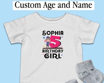 Custom Age and Name Kid Shirt, Zootopia Birthday Theme Shirt, Judy Hopps Cute Baby Girl Outfit, Infant Fine Jersey Tee, Animal Kingdom Tee