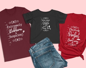 Extremely Stubborn & Suspicious Shirt, Mary Poppins Shirt, Disney Movie Tee Shirt, Disney Family Trip T-Shirts, Disney World Vacation Shirts